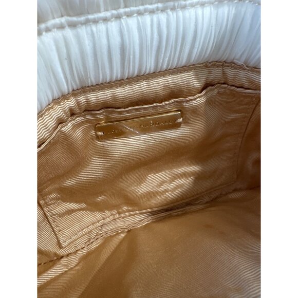 Loeffler Randall Brit Flat Pleated Pouch in Pearl New Womens Clutch Shoulder - Picture 9 of 15